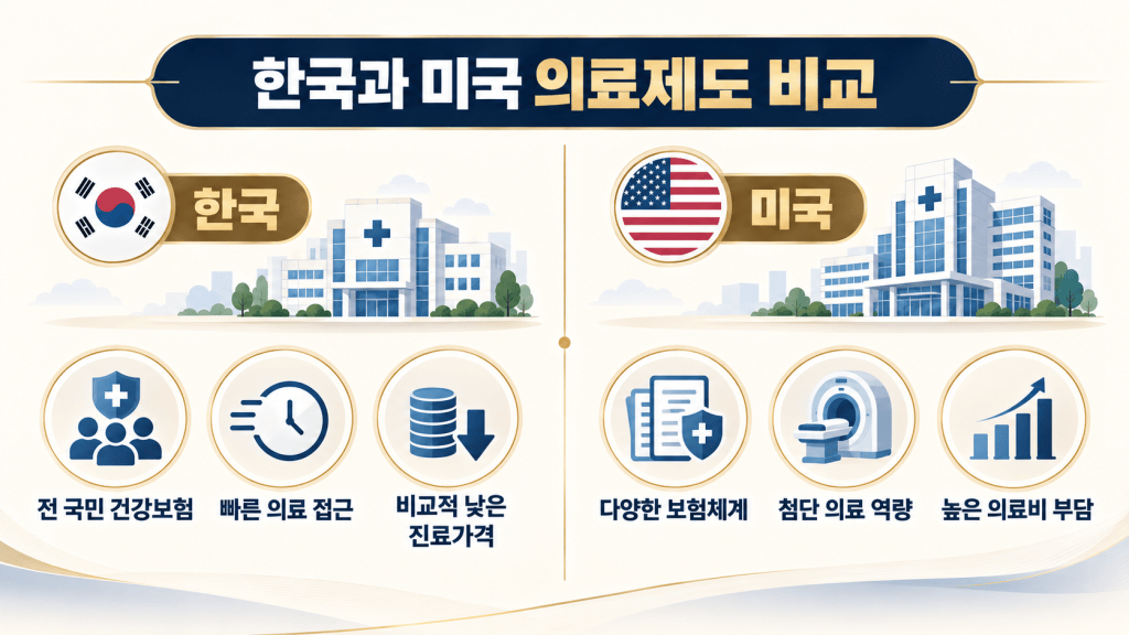 한국과 미국의 건강보험, 의료 접근성, 진료가격 및 첨단의료 비교