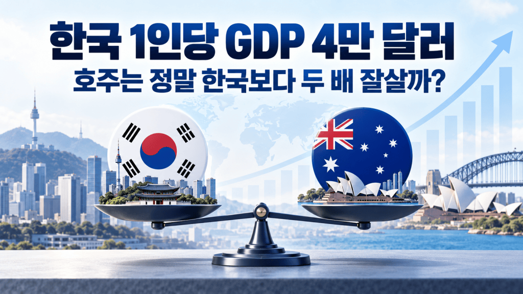 한국도 1인당 GDP 4만 달러 시대|호주는 정말 한국보다 두 배 잘살까?