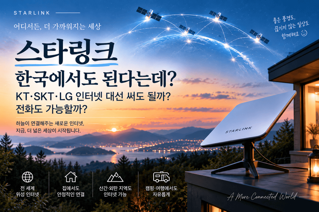 스타링크 한국에서도 된다는데|KT·SKT·LG 인터넷 대신 써도 될까? 전화는 가능할까?